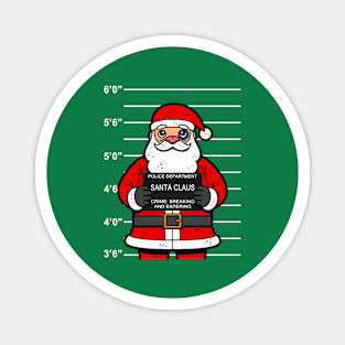 Funny Santa Claus Christmas Mugshot Magnet